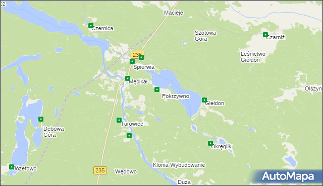 mapa Pokrzywno gmina Brusy, Pokrzywno gmina Brusy na mapie Targeo