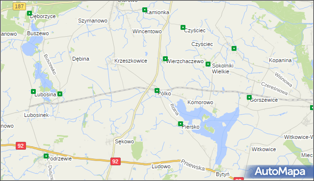 mapa Pólko gmina Kaźmierz, Pólko gmina Kaźmierz na mapie Targeo