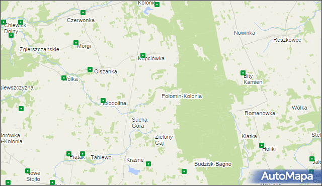 mapa Połomin-Kolonia, Połomin-Kolonia na mapie Targeo