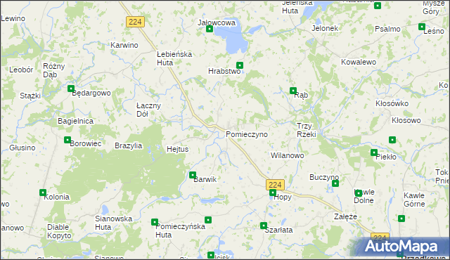 mapa Pomieczyno, Pomieczyno na mapie Targeo