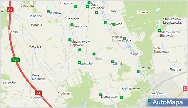 mapa Popówek Włościański, Popówek Włościański na mapie Targeo