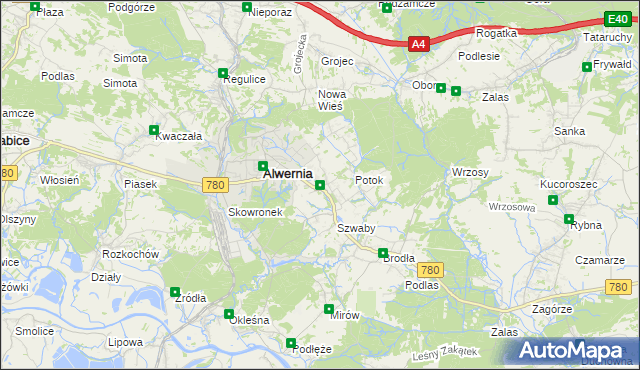 mapa Poręba Żegoty, Poręba Żegoty na mapie Targeo