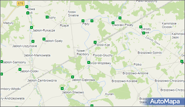 mapa Porośl-Głuchy, Porośl-Głuchy na mapie Targeo