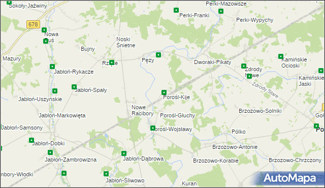 mapa Porośl-Kije, Porośl-Kije na mapie Targeo