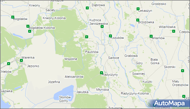 mapa Posoka gmina Przykona, Posoka gmina Przykona na mapie Targeo