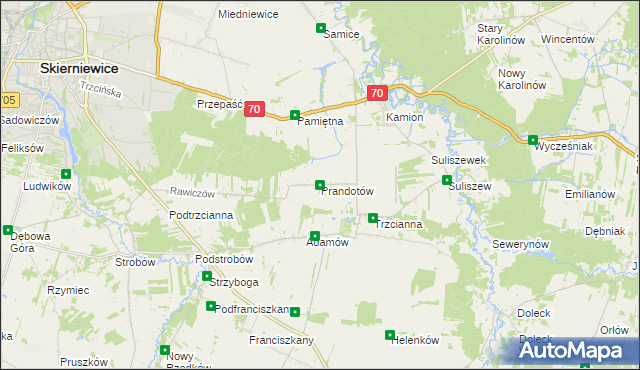 mapa Prandotów, Prandotów na mapie Targeo