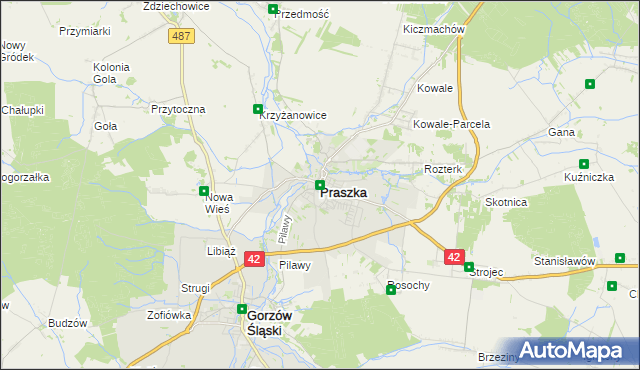 mapa Praszka, Praszka na mapie Targeo