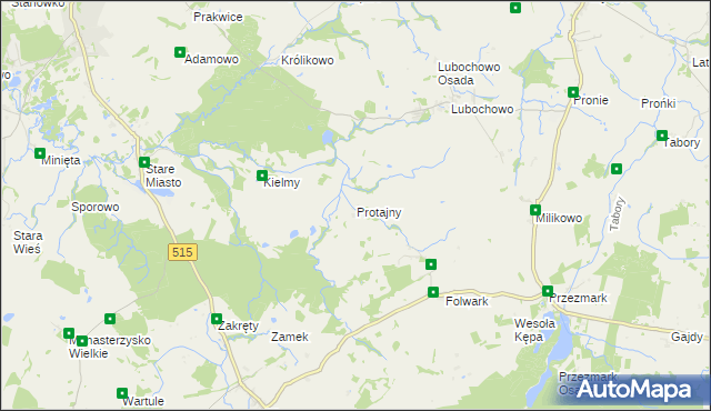 mapa Protajny, Protajny na mapie Targeo