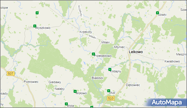 mapa Przebędowo gmina Lelkowo, Przebędowo gmina Lelkowo na mapie Targeo