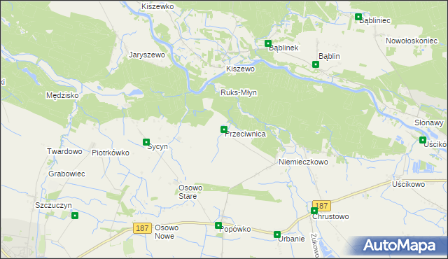 mapa Przeciwnica, Przeciwnica na mapie Targeo