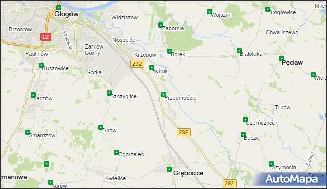 mapa Przedmoście gmina Głogów, Przedmoście gmina Głogów na mapie Targeo