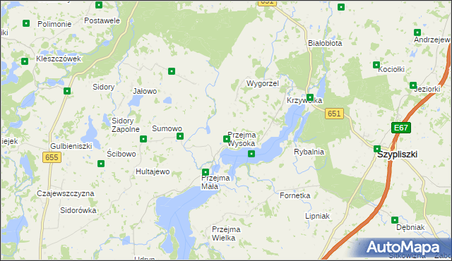 mapa Przejma Wysoka, Przejma Wysoka na mapie Targeo