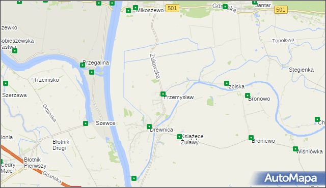 mapa Przemysław gmina Stegna, Przemysław gmina Stegna na mapie Targeo