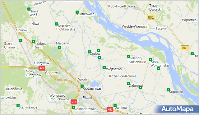 mapa Przewóz gmina Kozienice, Przewóz gmina Kozienice na mapie Targeo