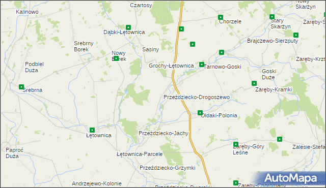 mapa Przeździecko-Drogoszewo, Przeździecko-Drogoszewo na mapie Targeo