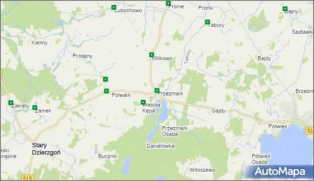 mapa Przezmark gmina Stary Dzierzgoń, Przezmark gmina Stary Dzierzgoń na mapie Targeo