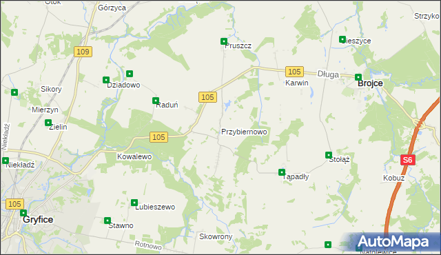 mapa Przybiernowo, Przybiernowo na mapie Targeo