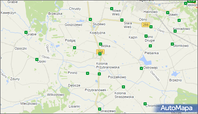 mapa Przybranowo, Przybranowo na mapie Targeo