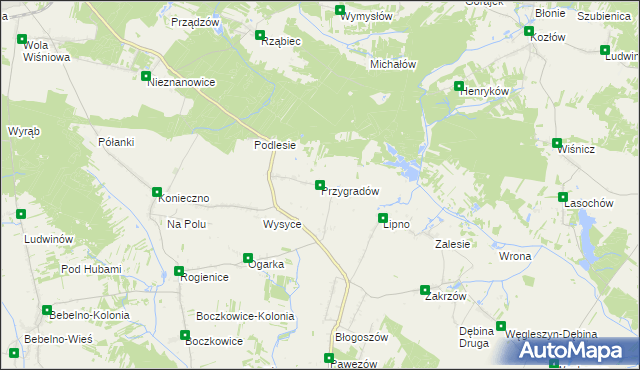 mapa Przygradów, Przygradów na mapie Targeo