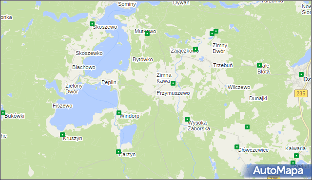 mapa Przymuszewo gmina Brusy, Przymuszewo gmina Brusy na mapie Targeo