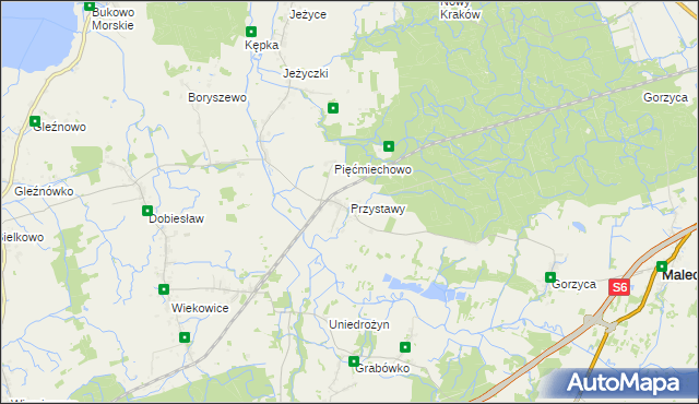 mapa Przystawy gmina Malechowo, Przystawy gmina Malechowo na mapie Targeo