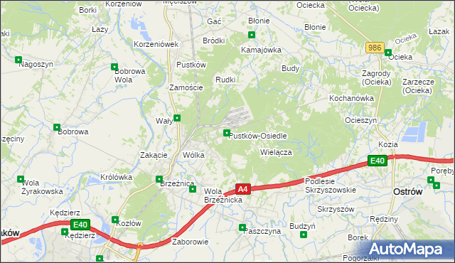 mapa Pustków-Osiedle, Pustków-Osiedle na mapie Targeo