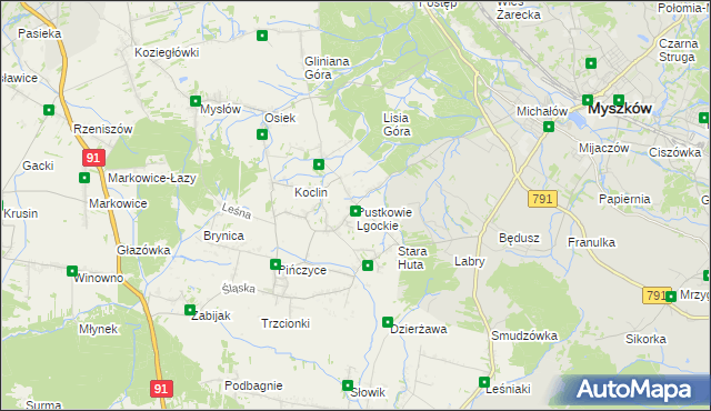 mapa Pustkowie Lgockie, Pustkowie Lgockie na mapie Targeo