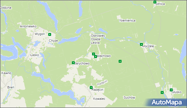 mapa Radachowo, Radachowo na mapie Targeo