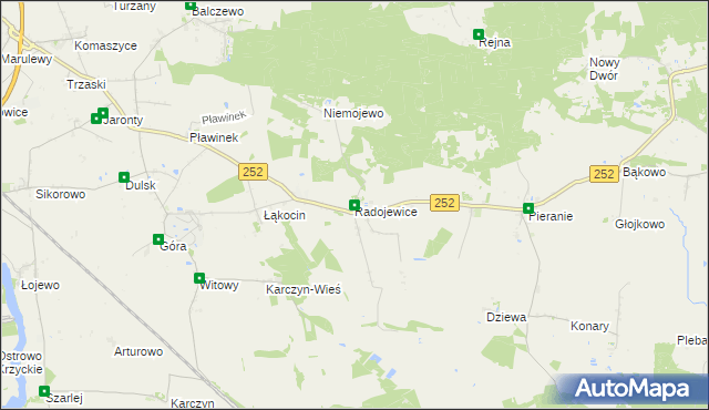 mapa Radojewice, Radojewice na mapie Targeo