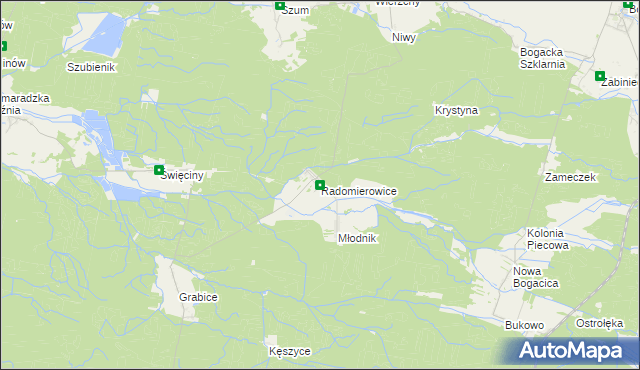 mapa Radomierowice, Radomierowice na mapie Targeo