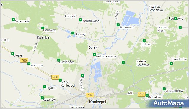 mapa Radoszewnica, Radoszewnica na mapie Targeo