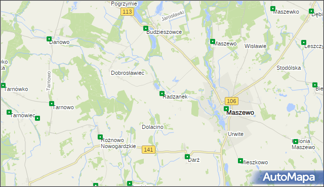 mapa Radzanek, Radzanek na mapie Targeo