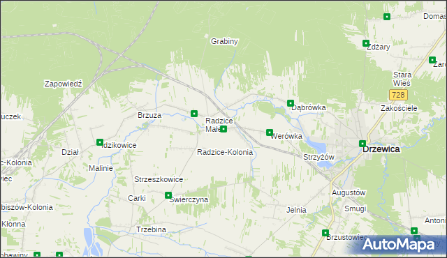 mapa Radzice Duże, Radzice Duże na mapie Targeo