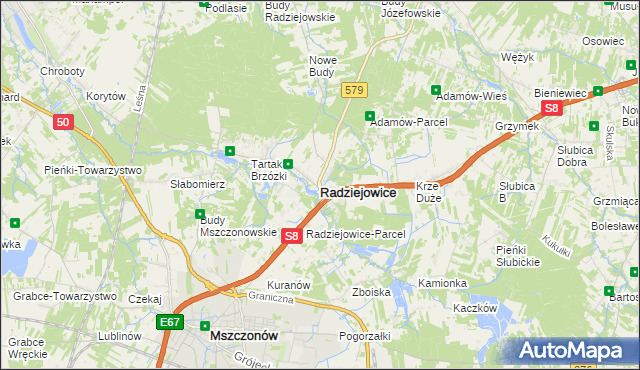 mapa Radziejowice, Radziejowice na mapie Targeo