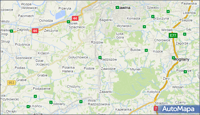 mapa Radziszów, Radziszów na mapie Targeo