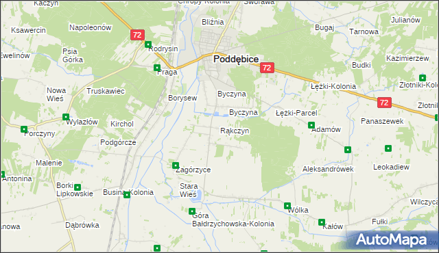 mapa Rąkczyn, Rąkczyn na mapie Targeo