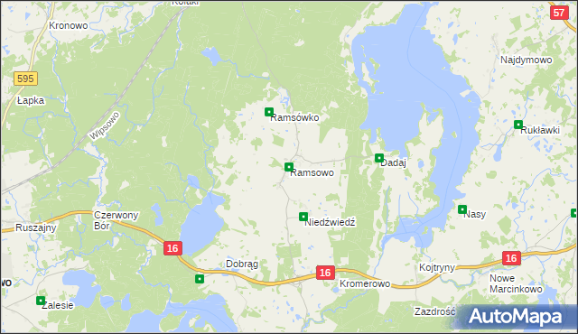 mapa Ramsowo, Ramsowo na mapie Targeo