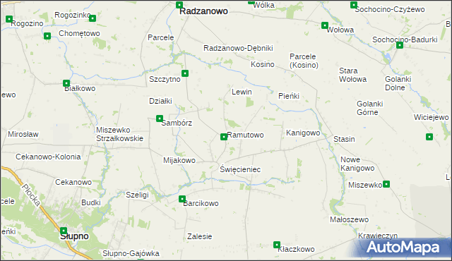 mapa Ramutowo, Ramutowo na mapie Targeo