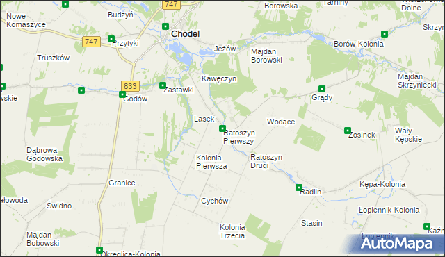 mapa Ratoszyn Pierwszy, Ratoszyn Pierwszy na mapie Targeo