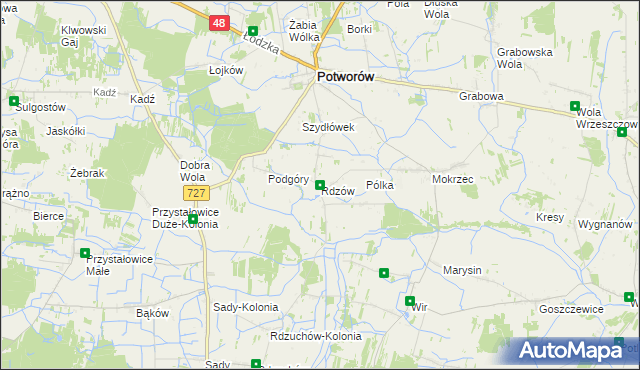 mapa Rdzów, Rdzów na mapie Targeo