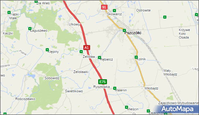 mapa Rębielcz, Rębielcz na mapie Targeo