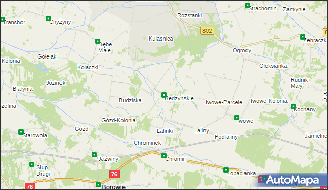 mapa Redzyńskie, Redzyńskie na mapie Targeo