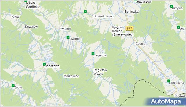 mapa Regietów, Regietów na mapie Targeo