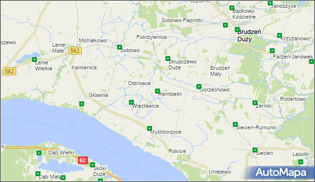 mapa Rembielin gmina Brudzeń Duży, Rembielin gmina Brudzeń Duży na mapie Targeo