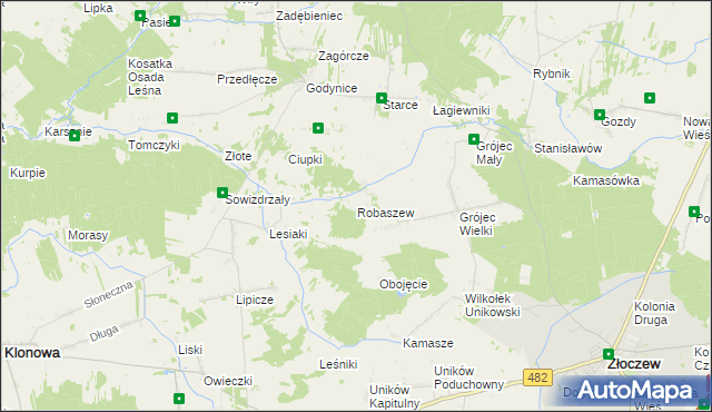 mapa Robaszew, Robaszew na mapie Targeo