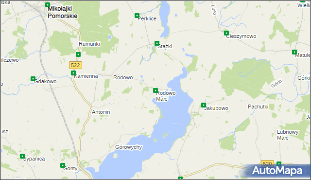 mapa Rodowo Małe, Rodowo Małe na mapie Targeo