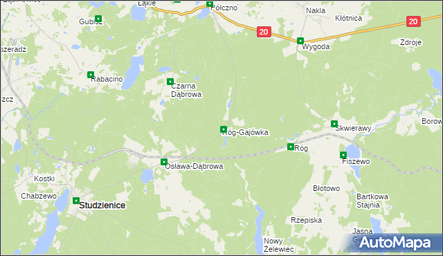 mapa Róg-Gajówka, Róg-Gajówka na mapie Targeo