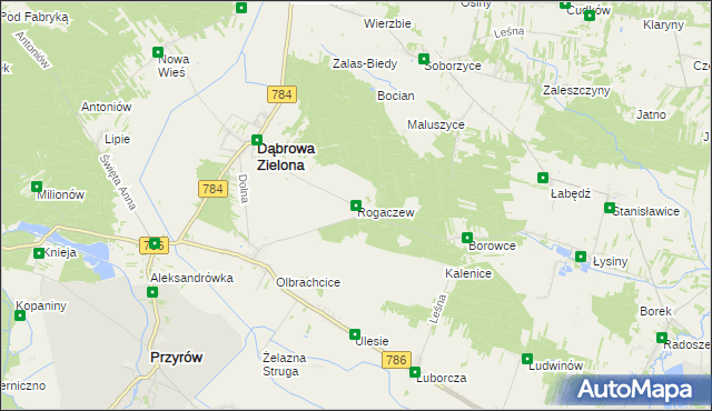 mapa Rogaczew, Rogaczew na mapie Targeo