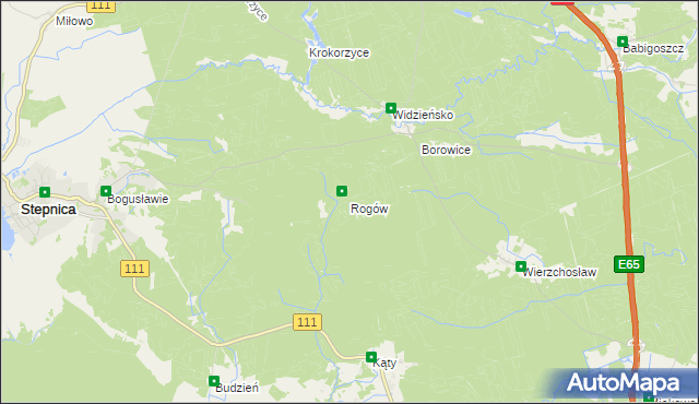 mapa Rogów gmina Stepnica, Rogów gmina Stepnica na mapie Targeo