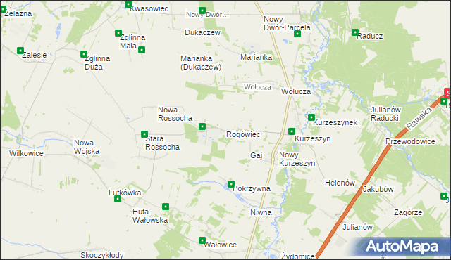 mapa Rogówiec, Rogówiec na mapie Targeo